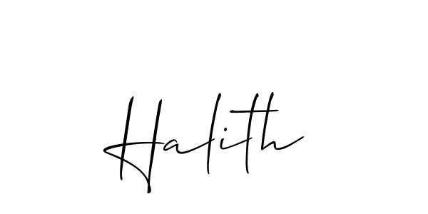 It looks lik you need a new signature style for name Halith. Design unique handwritten (Allison_Script) signature with our free signature maker in just a few clicks. Halith signature style 2 images and pictures png