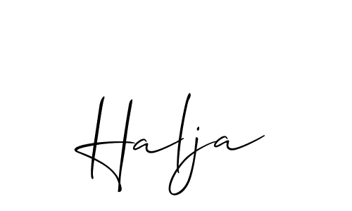 How to Draw Halja signature style? Allison_Script is a latest design signature styles for name Halja. Halja signature style 2 images and pictures png