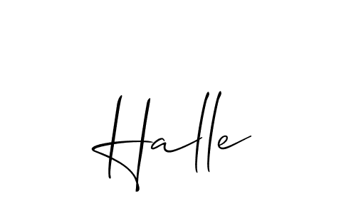 Make a beautiful signature design for name Halle. With this signature (Allison_Script) style, you can create a handwritten signature for free. Halle signature style 2 images and pictures png