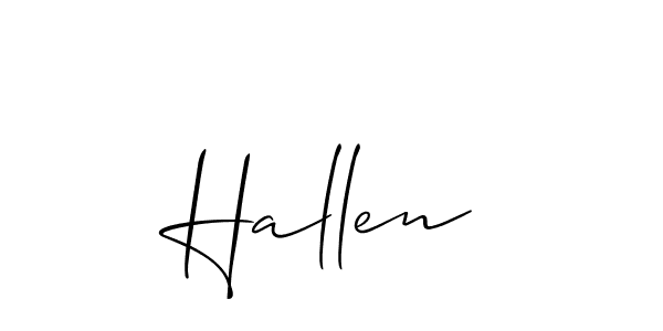 Design your own signature with our free online signature maker. With this signature software, you can create a handwritten (Allison_Script) signature for name Hallen. Hallen signature style 2 images and pictures png