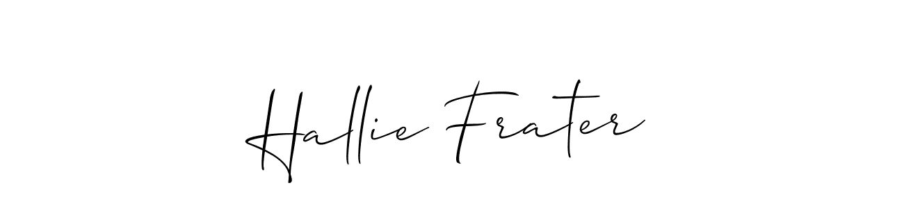 This is the best signature style for the Hallie Frater name. Also you like these signature font (Allison_Script). Mix name signature. Hallie Frater signature style 2 images and pictures png