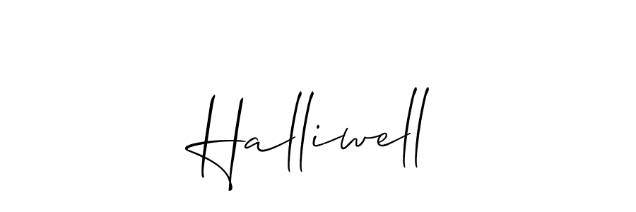 if you are searching for the best signature style for your name Halliwell. so please give up your signature search. here we have designed multiple signature styles  using Allison_Script. Halliwell signature style 2 images and pictures png
