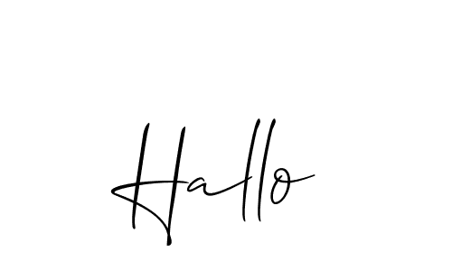 Also we have Hallo name is the best signature style. Create professional handwritten signature collection using Allison_Script autograph style. Hallo signature style 2 images and pictures png