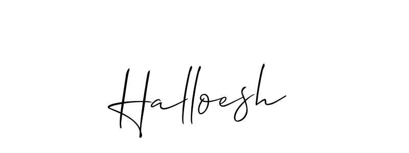 How to make Halloesh signature? Allison_Script is a professional autograph style. Create handwritten signature for Halloesh name. Halloesh signature style 2 images and pictures png