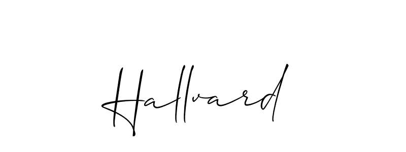 Use a signature maker to create a handwritten signature online. With this signature software, you can design (Allison_Script) your own signature for name Hallvard. Hallvard signature style 2 images and pictures png