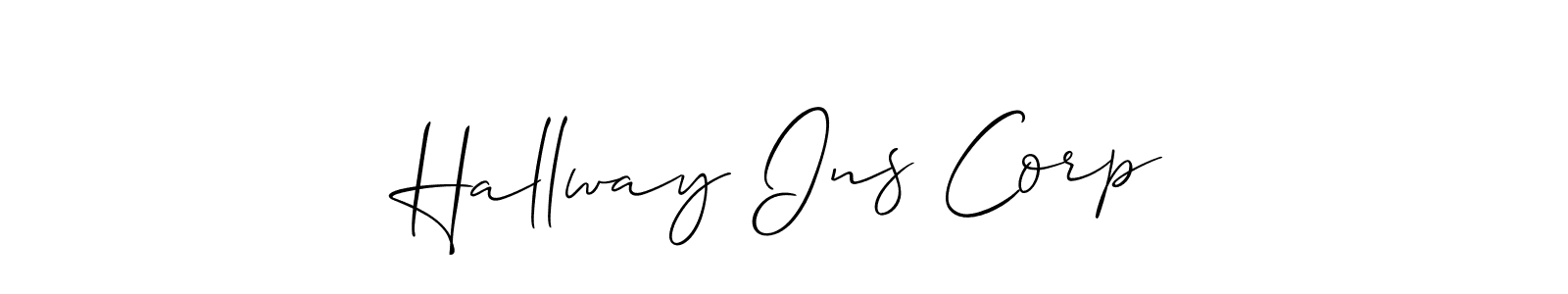 How to make Hallway Ins Corp name signature. Use Allison_Script style for creating short signs online. This is the latest handwritten sign. Hallway Ins Corp signature style 2 images and pictures png