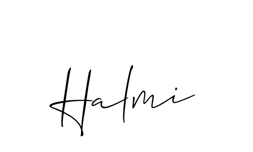 if you are searching for the best signature style for your name Halmi. so please give up your signature search. here we have designed multiple signature styles  using Allison_Script. Halmi signature style 2 images and pictures png
