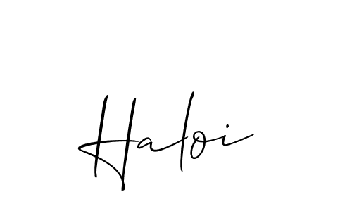 How to Draw Haloi signature style? Allison_Script is a latest design signature styles for name Haloi. Haloi signature style 2 images and pictures png
