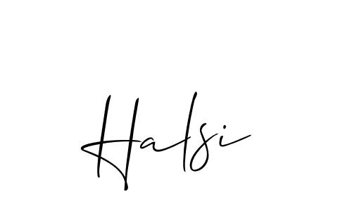 How to make Halsi signature? Allison_Script is a professional autograph style. Create handwritten signature for Halsi name. Halsi signature style 2 images and pictures png
