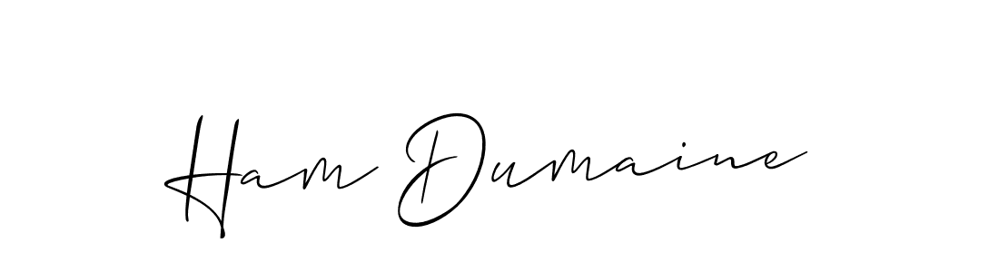 Ham Dumaine stylish signature style. Best Handwritten Sign (Allison_Script) for my name. Handwritten Signature Collection Ideas for my name Ham Dumaine. Ham Dumaine signature style 2 images and pictures png