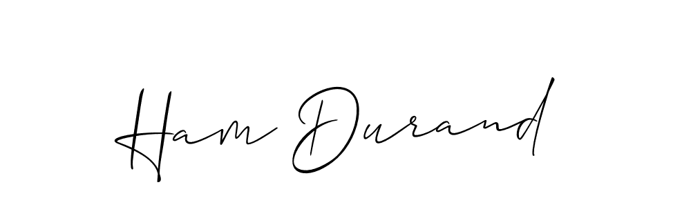 It looks lik you need a new signature style for name Ham Durand. Design unique handwritten (Allison_Script) signature with our free signature maker in just a few clicks. Ham Durand signature style 2 images and pictures png