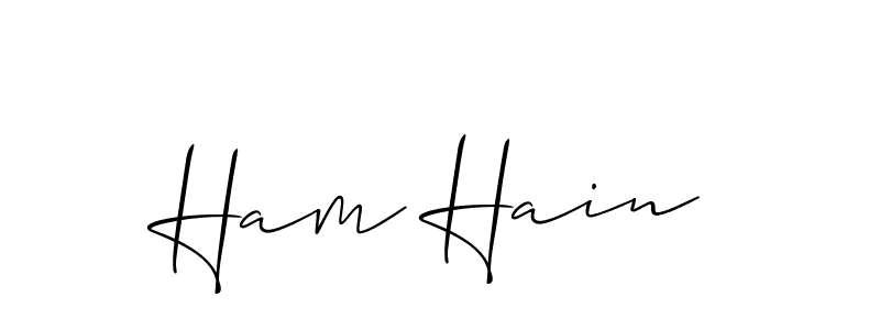 Make a beautiful signature design for name Ham Hain. With this signature (Allison_Script) style, you can create a handwritten signature for free. Ham Hain signature style 2 images and pictures png