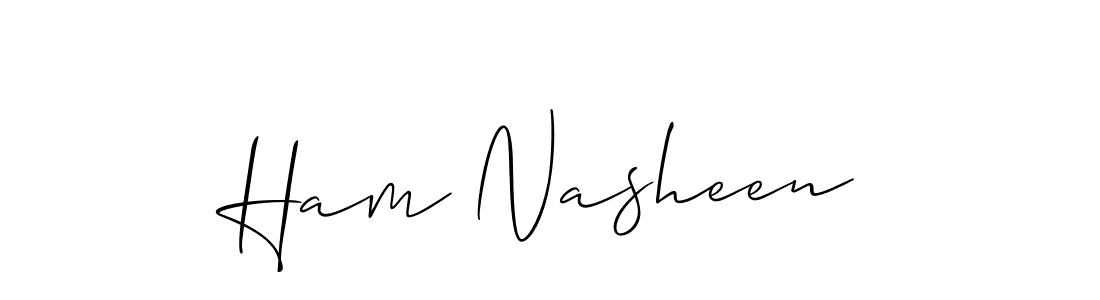 Make a beautiful signature design for name Ham Nasheen. With this signature (Allison_Script) style, you can create a handwritten signature for free. Ham Nasheen signature style 2 images and pictures png