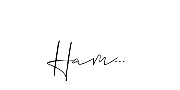 Make a beautiful signature design for name Ham.... With this signature (Allison_Script) style, you can create a handwritten signature for free. Ham... signature style 2 images and pictures png