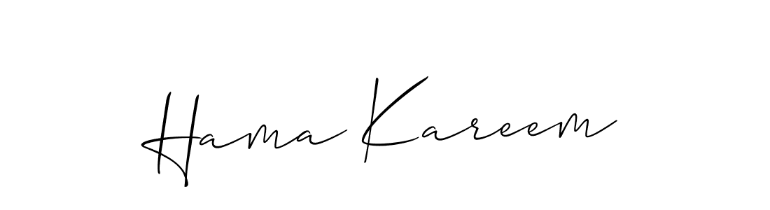 Also we have Hama Kareem name is the best signature style. Create professional handwritten signature collection using Allison_Script autograph style. Hama Kareem signature style 2 images and pictures png