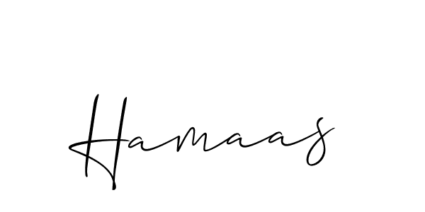 Allison_Script is a professional signature style that is perfect for those who want to add a touch of class to their signature. It is also a great choice for those who want to make their signature more unique. Get Hamaas name to fancy signature for free. Hamaas signature style 2 images and pictures png