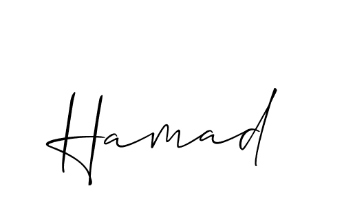 Make a beautiful signature design for name Hamad. With this signature (Allison_Script) style, you can create a handwritten signature for free. Hamad signature style 2 images and pictures png