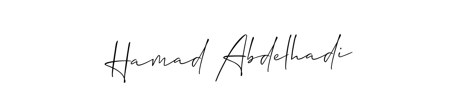 You should practise on your own different ways (Allison_Script) to write your name (Hamad Abdelhadi) in signature. don't let someone else do it for you. Hamad Abdelhadi signature style 2 images and pictures png