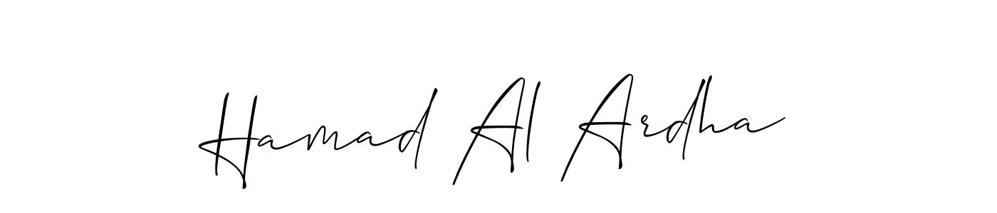 Create a beautiful signature design for name Hamad Al Ardha. With this signature (Allison_Script) fonts, you can make a handwritten signature for free. Hamad Al Ardha signature style 2 images and pictures png