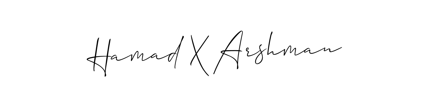 Design your own signature with our free online signature maker. With this signature software, you can create a handwritten (Allison_Script) signature for name Hamad X Arshman. Hamad X Arshman signature style 2 images and pictures png