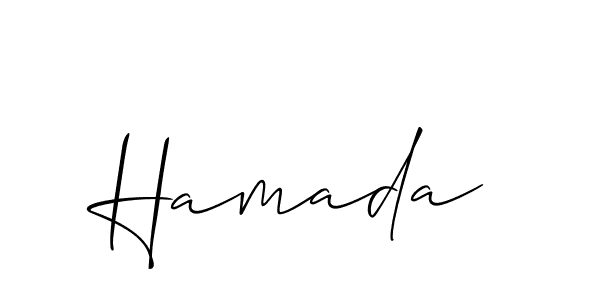 Use a signature maker to create a handwritten signature online. With this signature software, you can design (Allison_Script) your own signature for name Hamada. Hamada signature style 2 images and pictures png