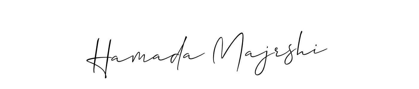 Also You can easily find your signature by using the search form. We will create Hamada Majrshi name handwritten signature images for you free of cost using Allison_Script sign style. Hamada Majrshi signature style 2 images and pictures png