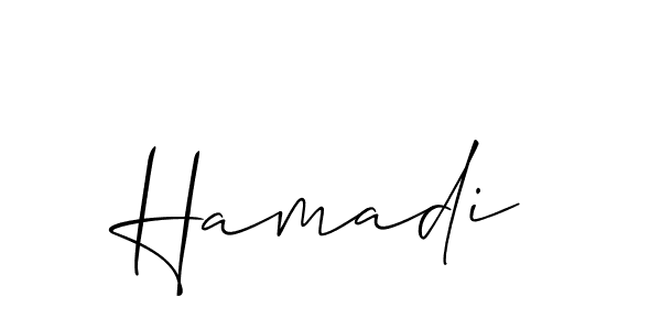 You should practise on your own different ways (Allison_Script) to write your name (Hamadi) in signature. don't let someone else do it for you. Hamadi signature style 2 images and pictures png