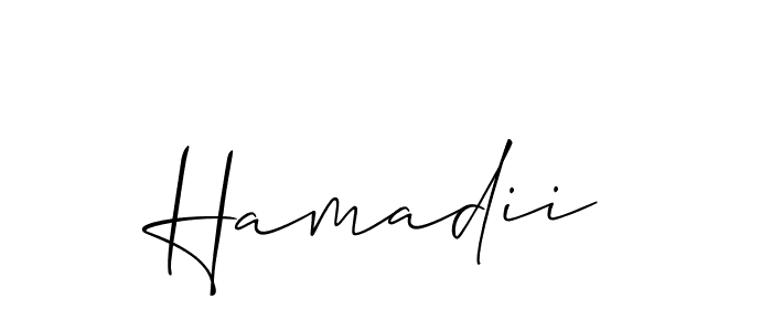 Design your own signature with our free online signature maker. With this signature software, you can create a handwritten (Allison_Script) signature for name Hamadii. Hamadii signature style 2 images and pictures png