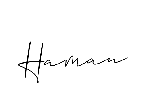 Allison_Script is a professional signature style that is perfect for those who want to add a touch of class to their signature. It is also a great choice for those who want to make their signature more unique. Get Haman name to fancy signature for free. Haman signature style 2 images and pictures png