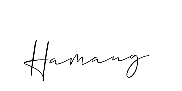 Create a beautiful signature design for name Hamang. With this signature (Allison_Script) fonts, you can make a handwritten signature for free. Hamang signature style 2 images and pictures png