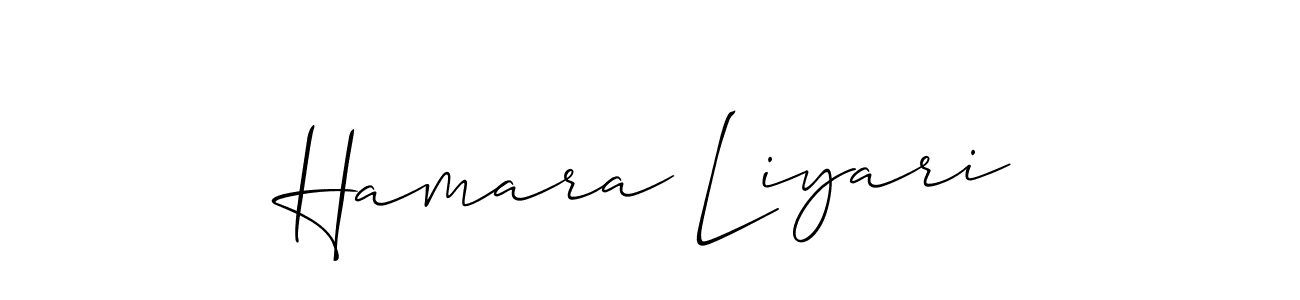 Use a signature maker to create a handwritten signature online. With this signature software, you can design (Allison_Script) your own signature for name Hamara Liyari. Hamara Liyari signature style 2 images and pictures png