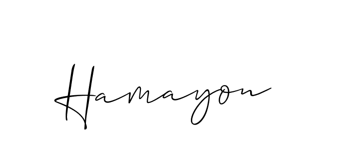 Make a beautiful signature design for name Hamayon. With this signature (Allison_Script) style, you can create a handwritten signature for free. Hamayon signature style 2 images and pictures png