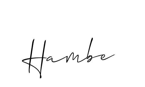 Make a short Hambe signature style. Manage your documents anywhere anytime using Allison_Script. Create and add eSignatures, submit forms, share and send files easily. Hambe signature style 2 images and pictures png