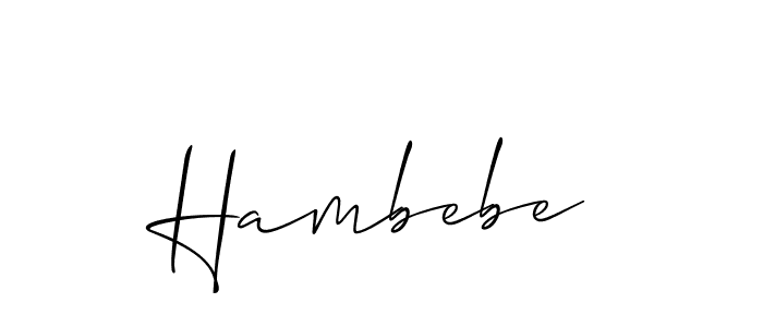 How to make Hambebe name signature. Use Allison_Script style for creating short signs online. This is the latest handwritten sign. Hambebe signature style 2 images and pictures png