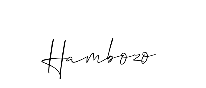 You should practise on your own different ways (Allison_Script) to write your name (Hambozo) in signature. don't let someone else do it for you. Hambozo signature style 2 images and pictures png