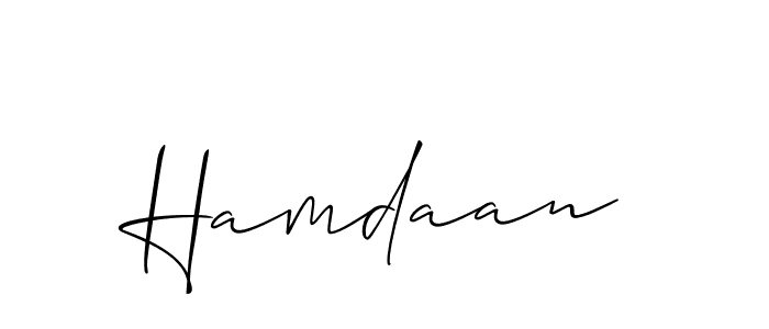 How to make Hamdaan signature? Allison_Script is a professional autograph style. Create handwritten signature for Hamdaan name. Hamdaan signature style 2 images and pictures png