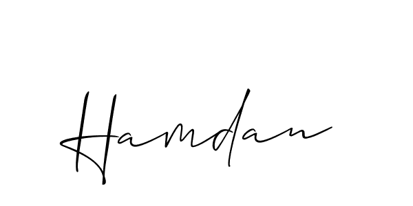 How to make Hamdan signature? Allison_Script is a professional autograph style. Create handwritten signature for Hamdan name. Hamdan signature style 2 images and pictures png