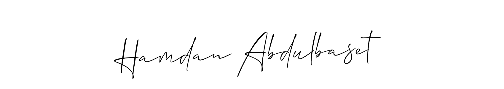 Use a signature maker to create a handwritten signature online. With this signature software, you can design (Allison_Script) your own signature for name Hamdan Abdulbaset. Hamdan Abdulbaset signature style 2 images and pictures png