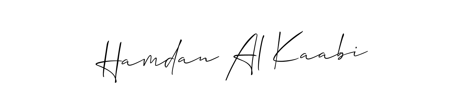 The best way (Allison_Script) to make a short signature is to pick only two or three words in your name. The name Hamdan Al Kaabi include a total of six letters. For converting this name. Hamdan Al Kaabi signature style 2 images and pictures png