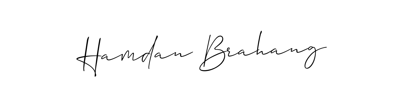 It looks lik you need a new signature style for name Hamdan Brahang. Design unique handwritten (Allison_Script) signature with our free signature maker in just a few clicks. Hamdan Brahang signature style 2 images and pictures png