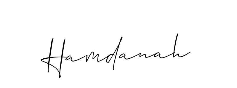 Create a beautiful signature design for name Hamdanah. With this signature (Allison_Script) fonts, you can make a handwritten signature for free. Hamdanah signature style 2 images and pictures png