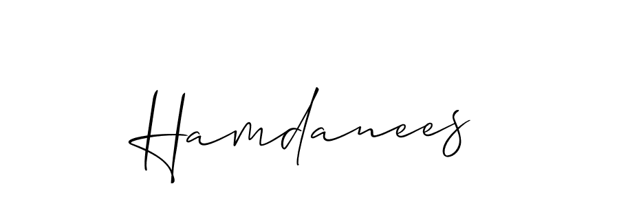 Create a beautiful signature design for name Hamdanees. With this signature (Allison_Script) fonts, you can make a handwritten signature for free. Hamdanees signature style 2 images and pictures png