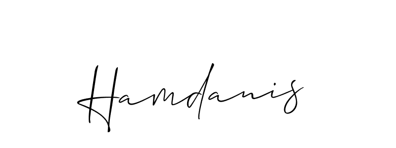if you are searching for the best signature style for your name Hamdanis. so please give up your signature search. here we have designed multiple signature styles  using Allison_Script. Hamdanis signature style 2 images and pictures png