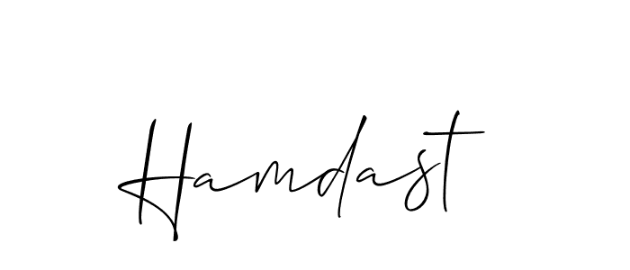 How to Draw Hamdast signature style? Allison_Script is a latest design signature styles for name Hamdast. Hamdast signature style 2 images and pictures png