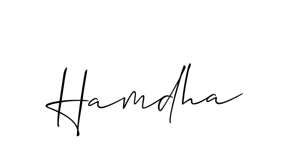 Similarly Allison_Script is the best handwritten signature design. Signature creator online .You can use it as an online autograph creator for name Hamdha. Hamdha signature style 2 images and pictures png