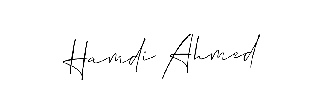 Design your own signature with our free online signature maker. With this signature software, you can create a handwritten (Allison_Script) signature for name Hamdi Ahmed. Hamdi Ahmed signature style 2 images and pictures png