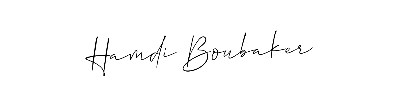 How to make Hamdi Boubaker name signature. Use Allison_Script style for creating short signs online. This is the latest handwritten sign. Hamdi Boubaker signature style 2 images and pictures png