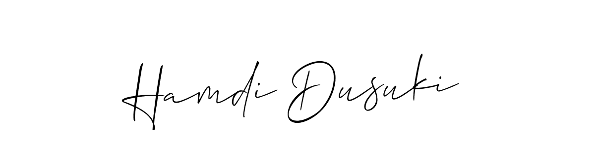 Hamdi Dusuki stylish signature style. Best Handwritten Sign (Allison_Script) for my name. Handwritten Signature Collection Ideas for my name Hamdi Dusuki. Hamdi Dusuki signature style 2 images and pictures png