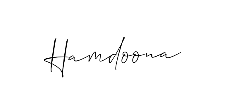 Also You can easily find your signature by using the search form. We will create Hamdoona name handwritten signature images for you free of cost using Allison_Script sign style. Hamdoona signature style 2 images and pictures png