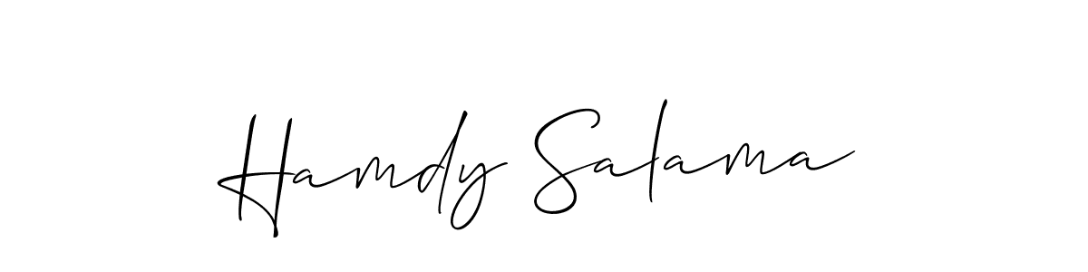 Make a short Hamdy Salama signature style. Manage your documents anywhere anytime using Allison_Script. Create and add eSignatures, submit forms, share and send files easily. Hamdy Salama signature style 2 images and pictures png